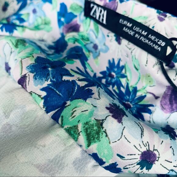 Zara floral printed sleeveless midi dress size Medium - Picture 6 of 16